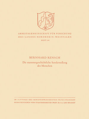 cover image of Die stammesgeschichtliche Sonderstellung des Menschen